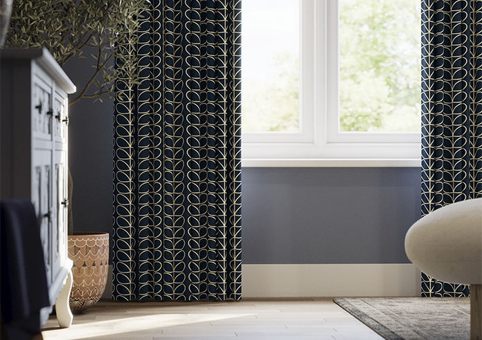 Orla Kiely Linear Stem, Navy Whale - Made to Measure Curtains - Image 5